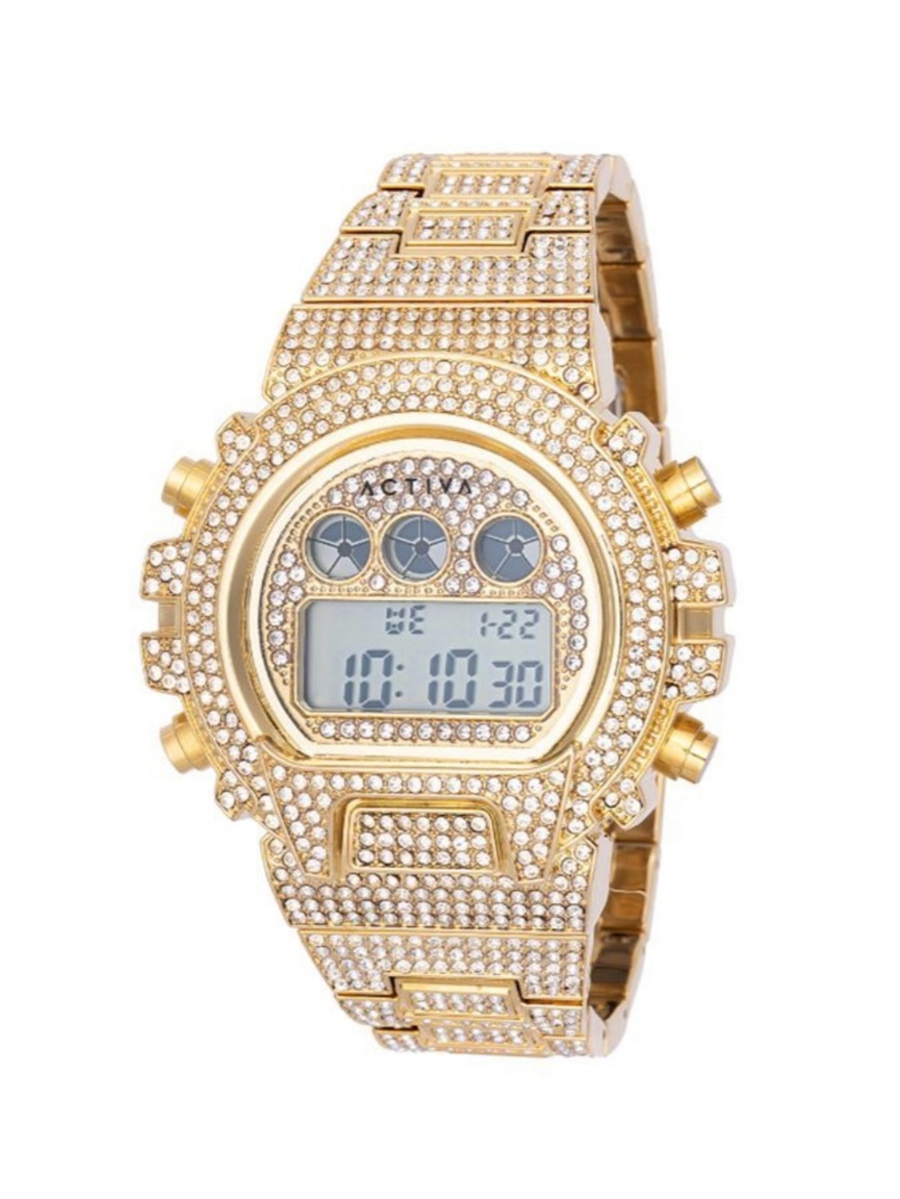 Activa Soluna X Invicta Digital Men's Watch - 51mm, Gold (ACW4019-001)